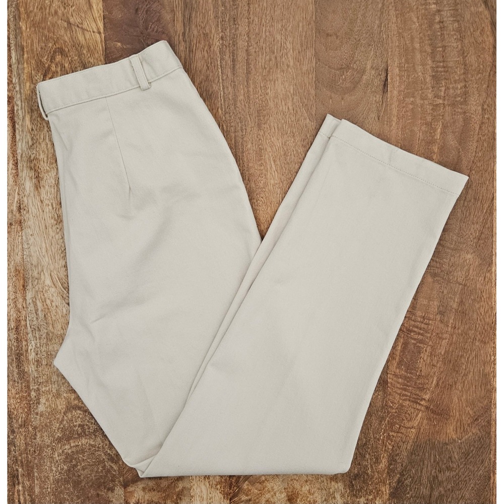 Vtg Dockers Khaki Pants Women's 12 Beige Stretch Classic Tailored Straight Leg